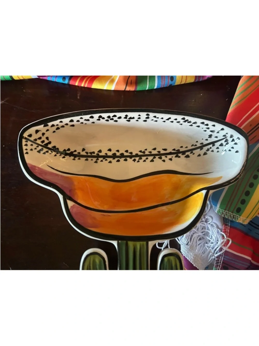 4 Clay Art Margarita Shaped w/ Cactus Handle Serving Bowls CINCO de Mayo‎ NWOT
